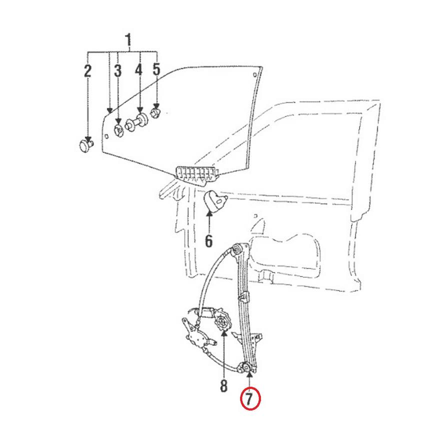 Audi Window Regulator - Front Passenger Side 4A0837462A